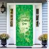 TaoBary 2 Pcs Valentine's Day and St. Patricks Day Door Covers Polyester Red Heart Happy Valentines Door Banner Green Shamrock Front Porch Decor for