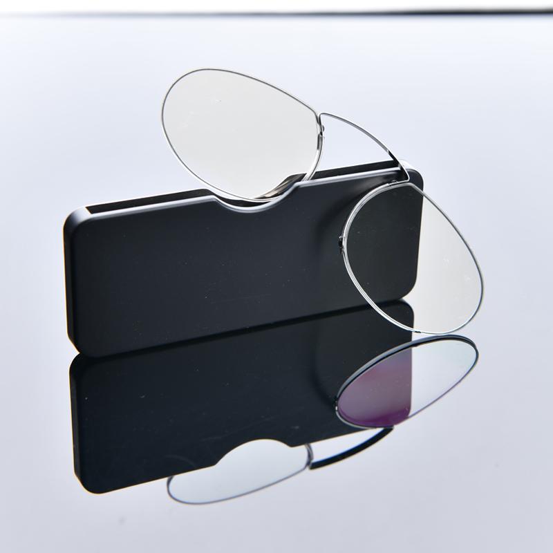 Clip On Nose Reading Glasses Anti Blue Light Presbyopic Glasses Men Portable Eyewear With Legless Case