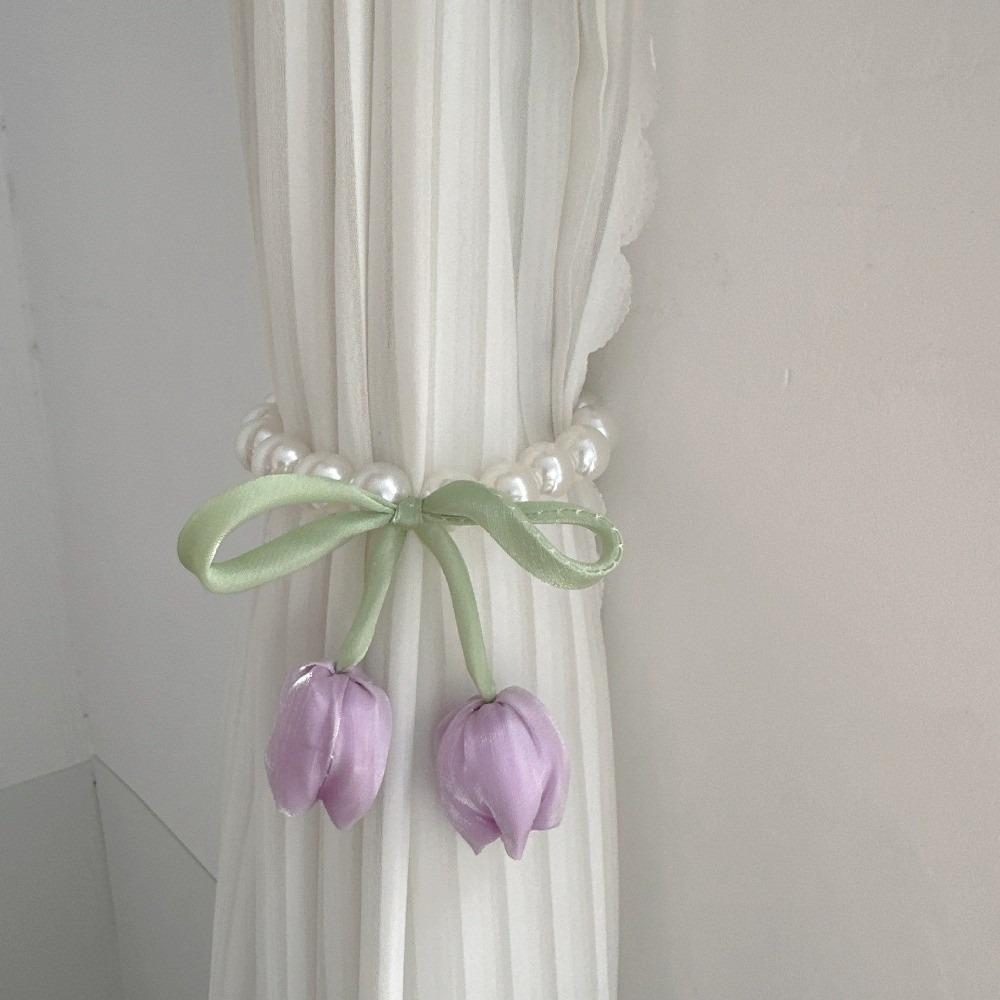 Tulip-Shaped Tulip Curtain Straps Magnetic Curtain Buckle Creative Drapery Holders Home Decor