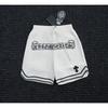 Vintage Washed Denim Shorts With Metal Accents Unisex Straight Fit Punk Style Cotton Blend