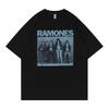 2025 Мужская Женская Ramones Ретро Американский Уличный Панк Со Спущенным Плечом Свободная Хлопковая Футболка с Круглым Вырезом Рок с Коротким Рукавом
