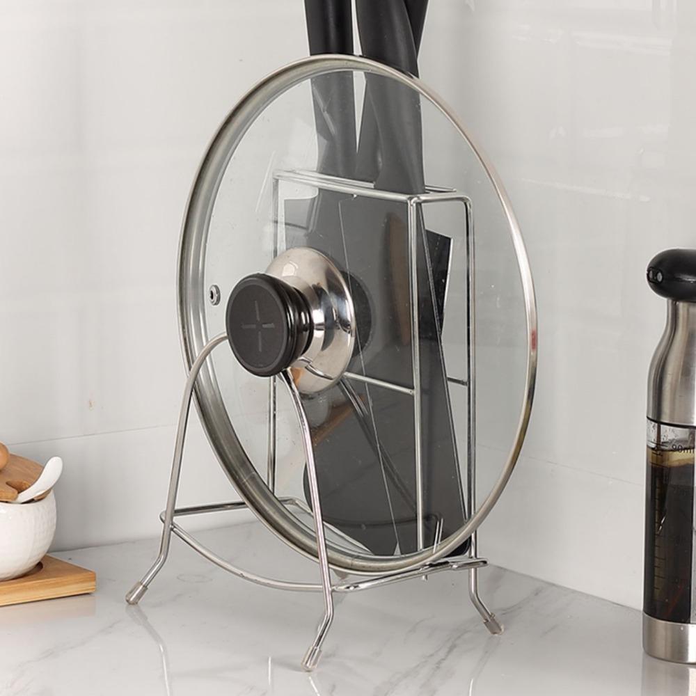 Держатель для разделочной доски из нержавеющей стали, нескользящая, хорошо выдерживающая нагрузку, устойчивая подставка для разделочной доски, серебристая крышка