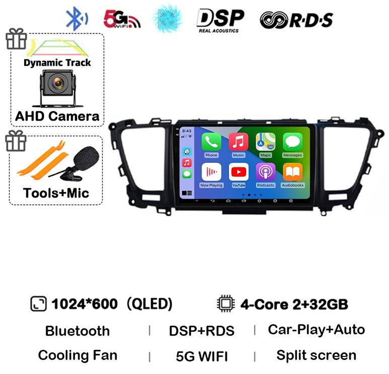 Автомагнитола Android 14 Carplay Auto для Kia Carnival YP Sedona 2014 2015 2016 2017 2018-2020 4G WIFI Мультимедийный плеер GPS Стерео