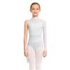 Kids Figure Skating Dress Girls Lyrical Dance Costume Sparkling Rhinestones Leotard with Mesh Skirt for Competition
