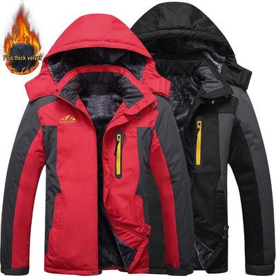 Мужская ветрозащитная куртка на флисовой подкладке для рыбалки - Теплая, утолщенная зимняя одежда для альпинизма и работы с логотипом на заказ.