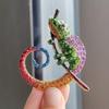 Chameleon Animal Lizard Brooch Pins Multicolor Jewelry Creative Gift for Women Fashion Office Outfit Highlight