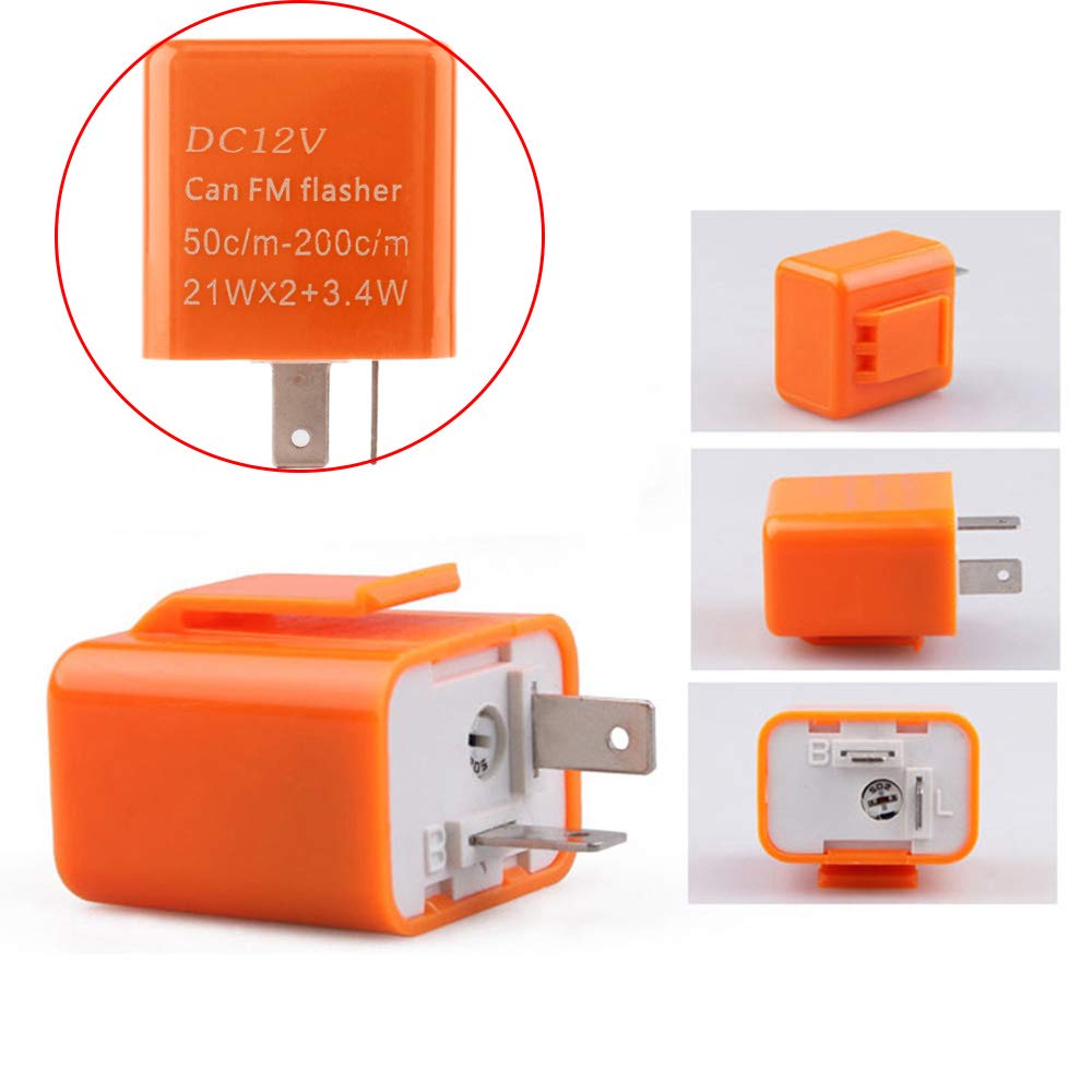 YFFSFDC 2pcs Motorcycle Flasher Relay LED Power Saving Flashing Turn Signal Lamp Relay