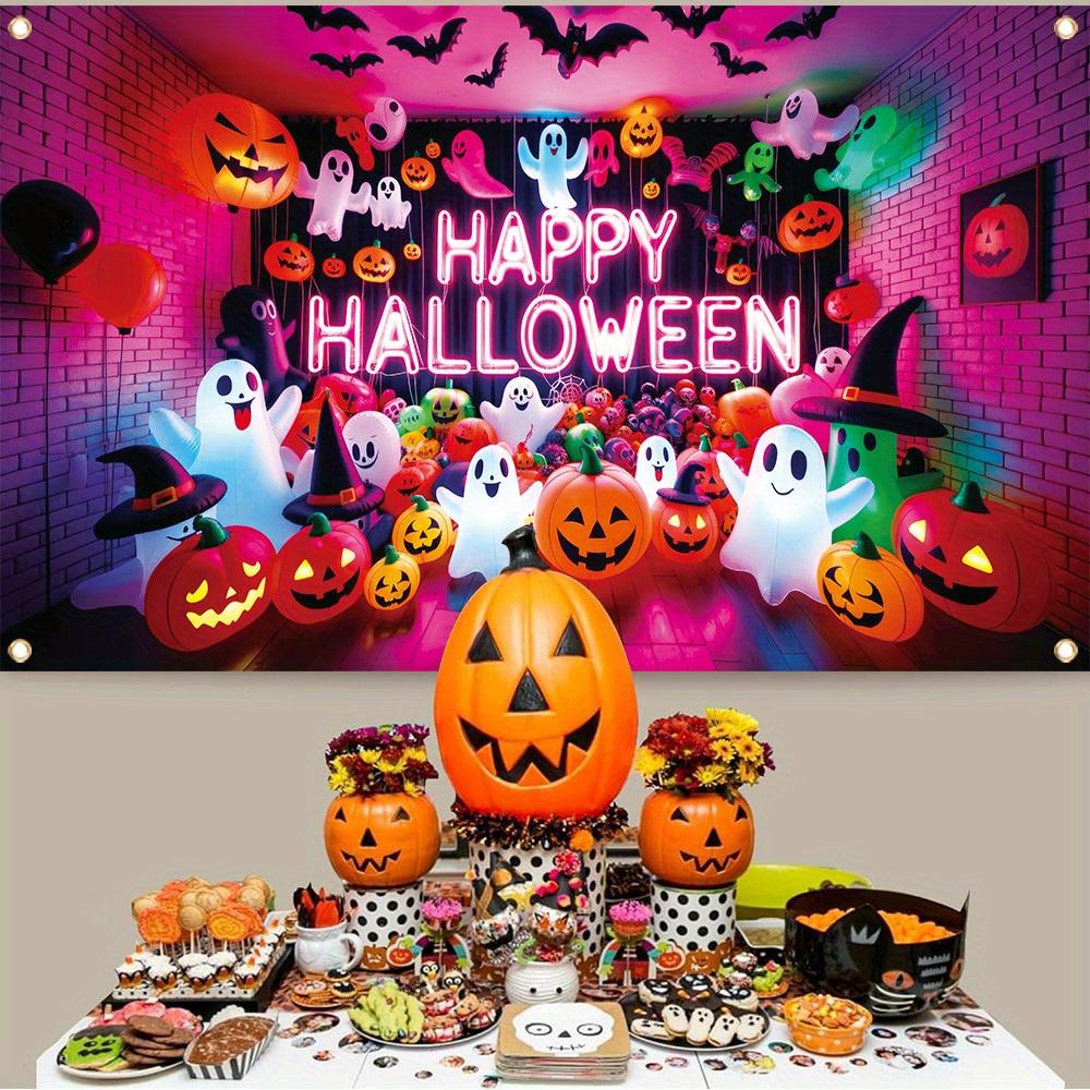 Pumpkin Lantern Ghost Bat Photography Background, Halloween Night Ghost Party Photo Booth Supplies