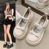 Increase Mary Jane Shoes Women's 2025 Spring Japanese Single Shoes with Skirts Popular Internet Celebrity Small Leather Shoes Ins Versatile Tide