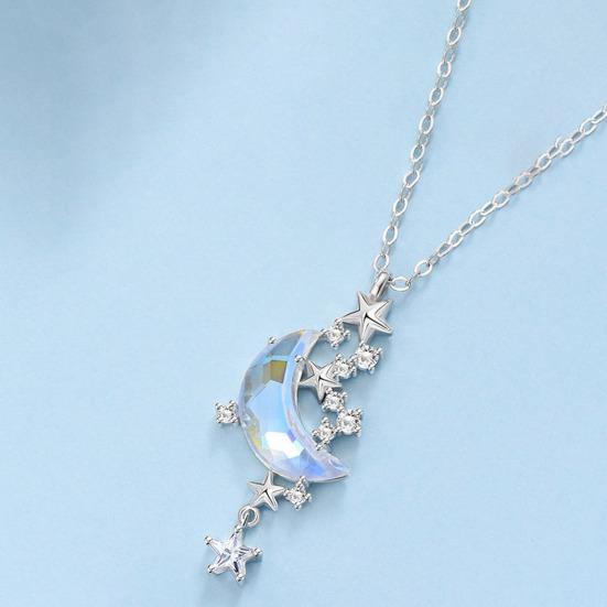 Женское ожерелье с луной и звездами, стразы, ювелирные изделия, простой нежный кулон, ожерелье, ювелирные изделия, подарки