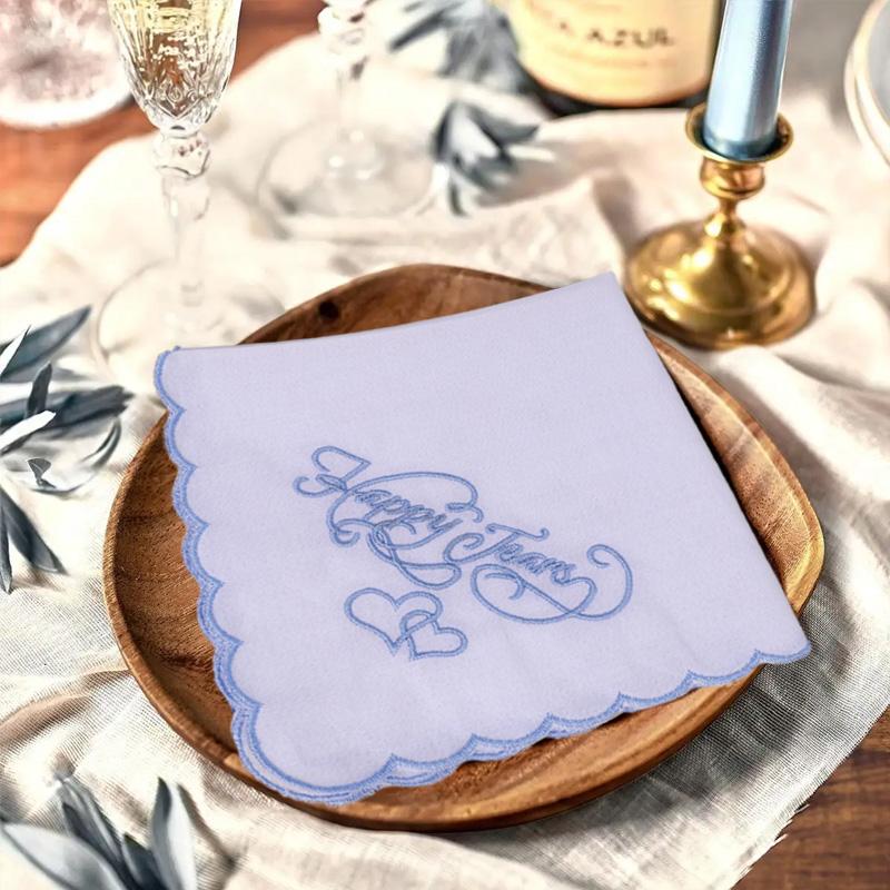 1 шт. Happy Tears впитывающие банданы для свадебной вечеринки 28*28 см белые хлопковые носовые платки полотенце для рук