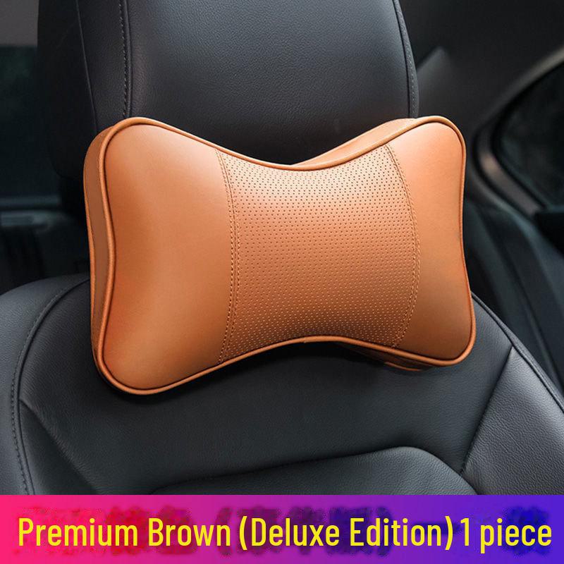Soft Leather Car Headrest Neck Pillow for Comfortable Sleeping In the Car.