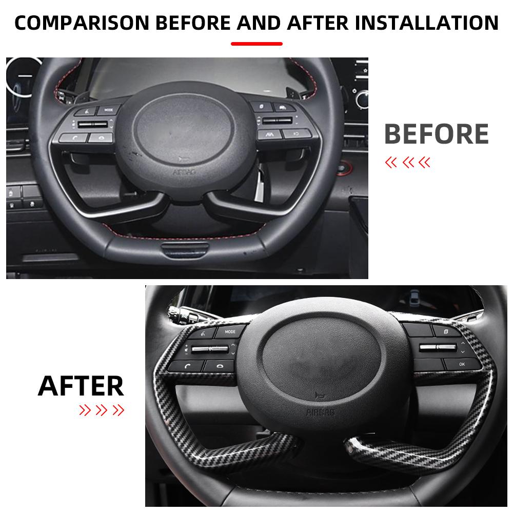 Car Steering Wheel Trim Cover Sticker for Hyundai Creta Venue Cantus 2020-2025 Creta Grand 2025 Interior Molding Car Styling Acc