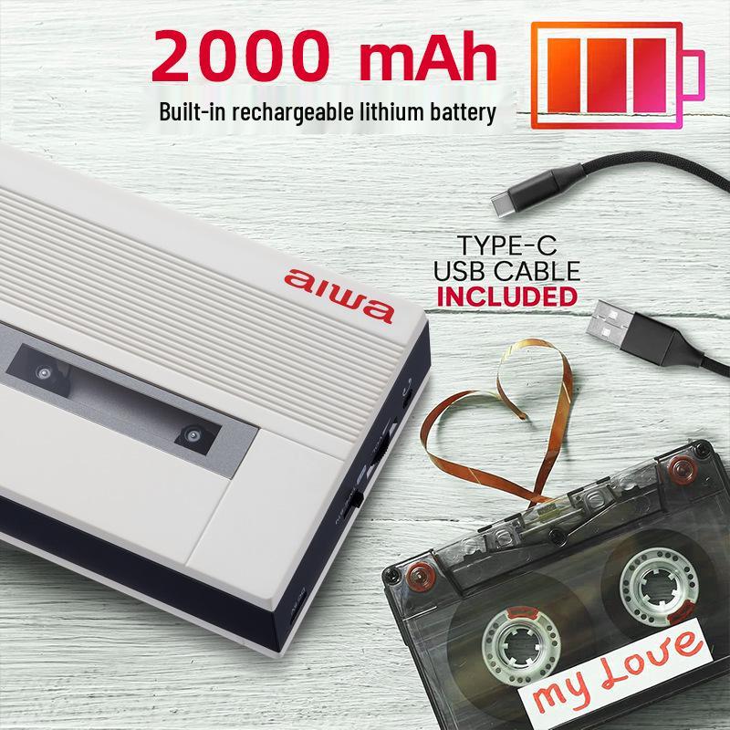 Aiwa Retro 80s Style Portable Cassette Tape Player & Recorder
