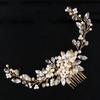 Flower Pearl Hair Combs Jewelry Toothed Insert Comb Creative Rhinestone Hairpin  Party