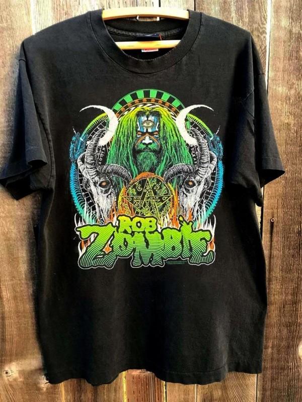 Remake Rob Zombie Band 90s Graphic Black T shirt Unisex tee vtg