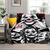 Cool clown Pattern Blanket Flannel Blanket for bed, sofa, Camping, Hiking, Picnic Essentials, gift for family Fan gifts