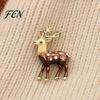 Reindeer Sweater Brooch Christmas Pin, Rhinestone Elk Lapel Clothing Accessories Cardigan Coat Suits Accessories, Jewelry Gift for Xmas Alloy