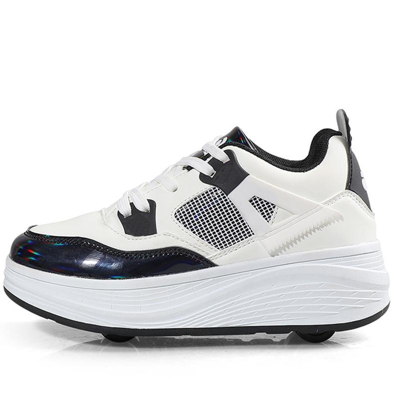 Детские роликовые коньки с четырьмя колесами, съемная плоская спортивная обувь для девочек, розовые роликовые коньки, спортивная обувь, розовые кроссовки