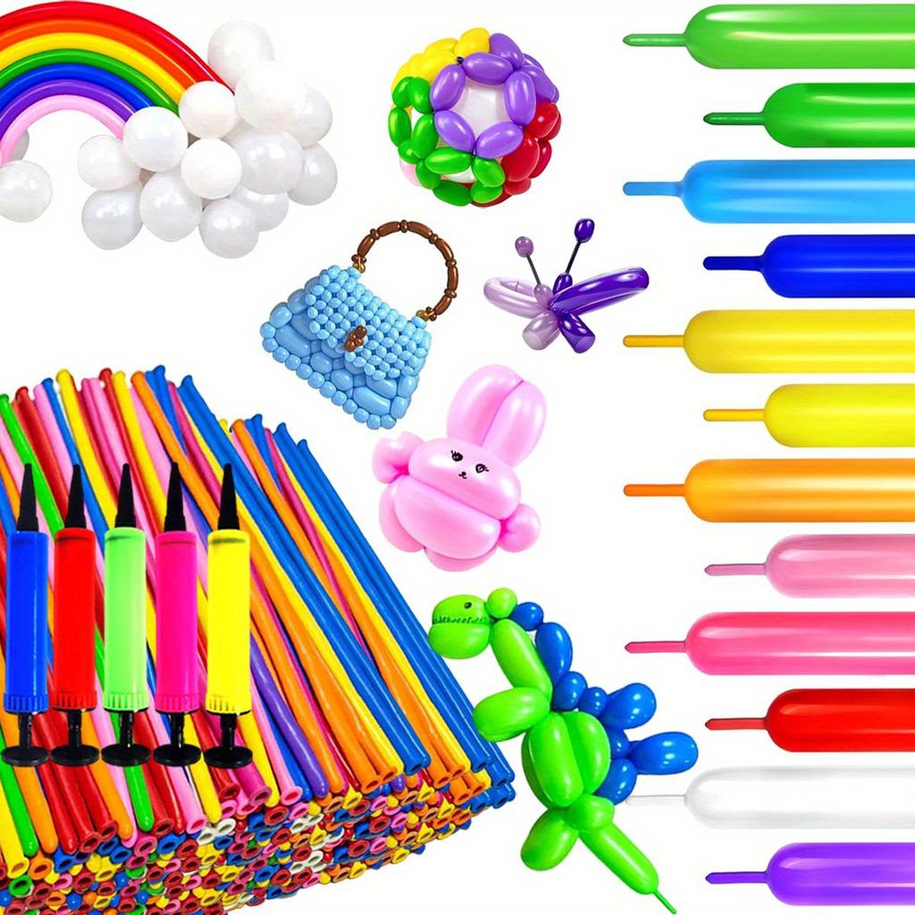50/100/200pcs 10.24inch Colorful Long Latex Balloons With Balloon Pump DIY Manual class Magic Twisting Balloons ZSY