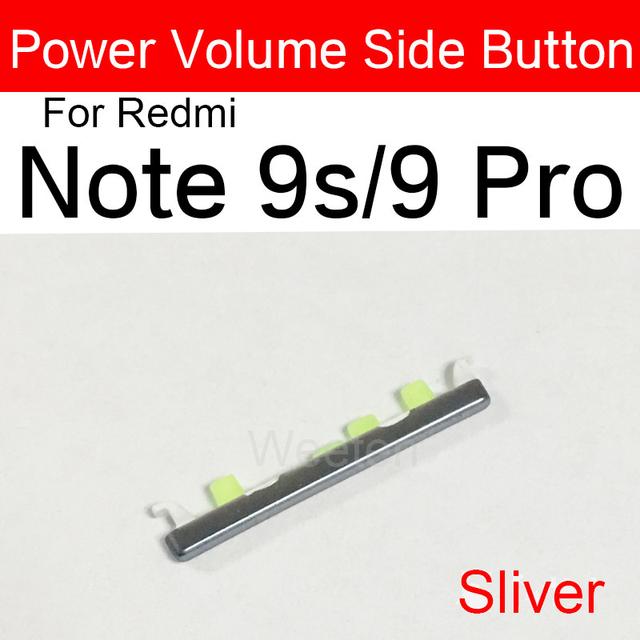 Volume Side Button For Xiaomi Redmi Note 9 5G / Note 9S / Note 9 Pro / Note 10 /Note 10 Pro Volume Button Sidekey Repair Parts