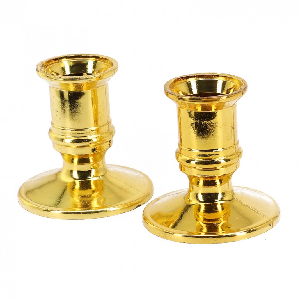 Timeless Brass Taper Candlestick Holders for Mantle Display (Pack of 2)