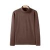 Men Turtleneck Base Shirt Solid Color Long Sleeve Thin Stretchy Tops Autumn Winter Style Base Layer Tops
