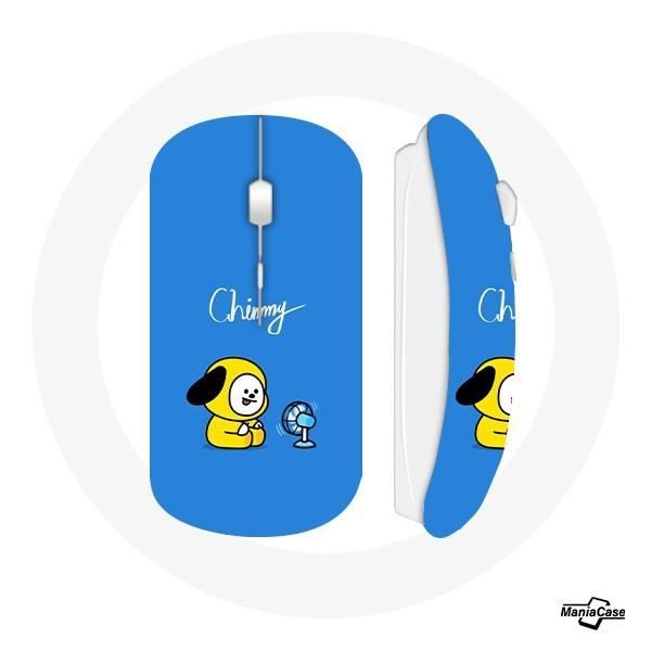 Souris Sans Fil - Bangtan BTS - BT21 Chimmy Jimin - Fond Bleu - Clé USB Wifi - Compatible Mac et PC