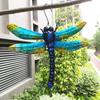 Iron Art Handmade Craft Garden Pendant Wall Hanging Sculptures Ornaments Dragonfly Decorations