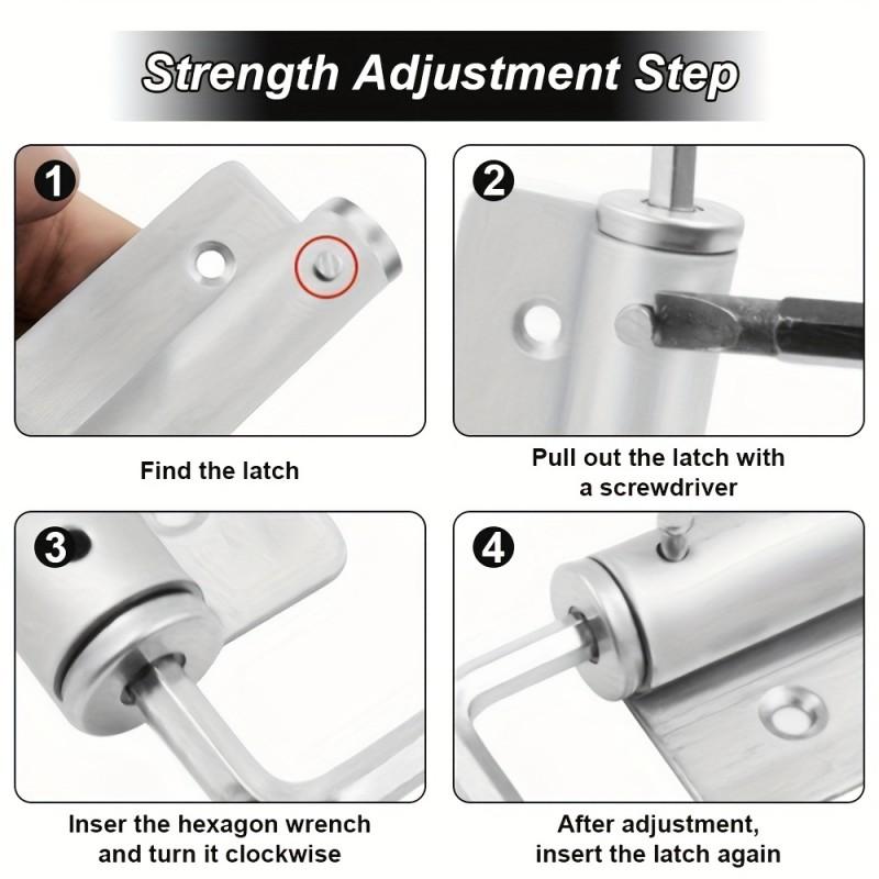 2pcs Lightweight Stainless Steel Automatic Door Closer Device ls Quiet AndSuitable For Residential Use With Screw Accessories