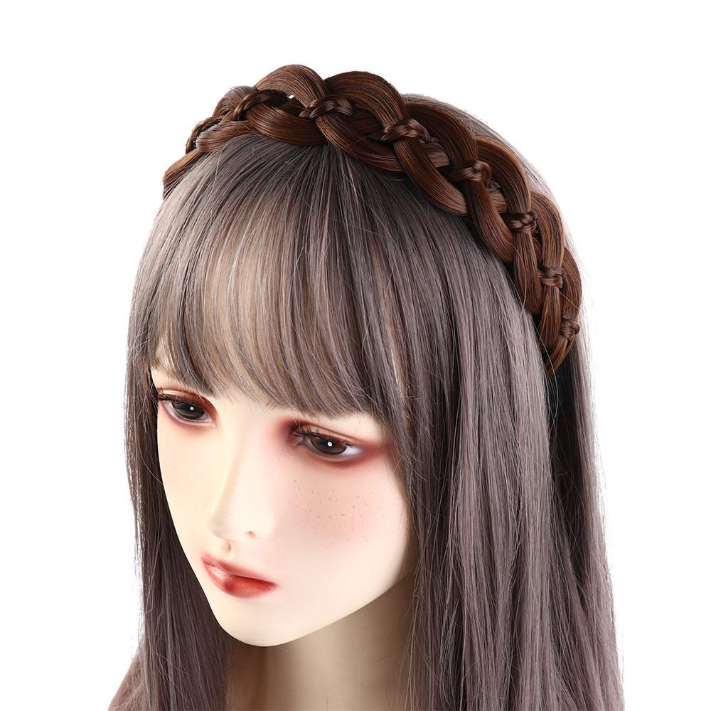 Нескользящая скрученная повязка на голову-парик широкая корейская повязка для волос аксессуары для волос женский обруч для волос повседневный