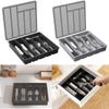 Cabinet Tray Silverware Organizer with Lid Kitchen Drawer Organizer Spoons Forks Knives