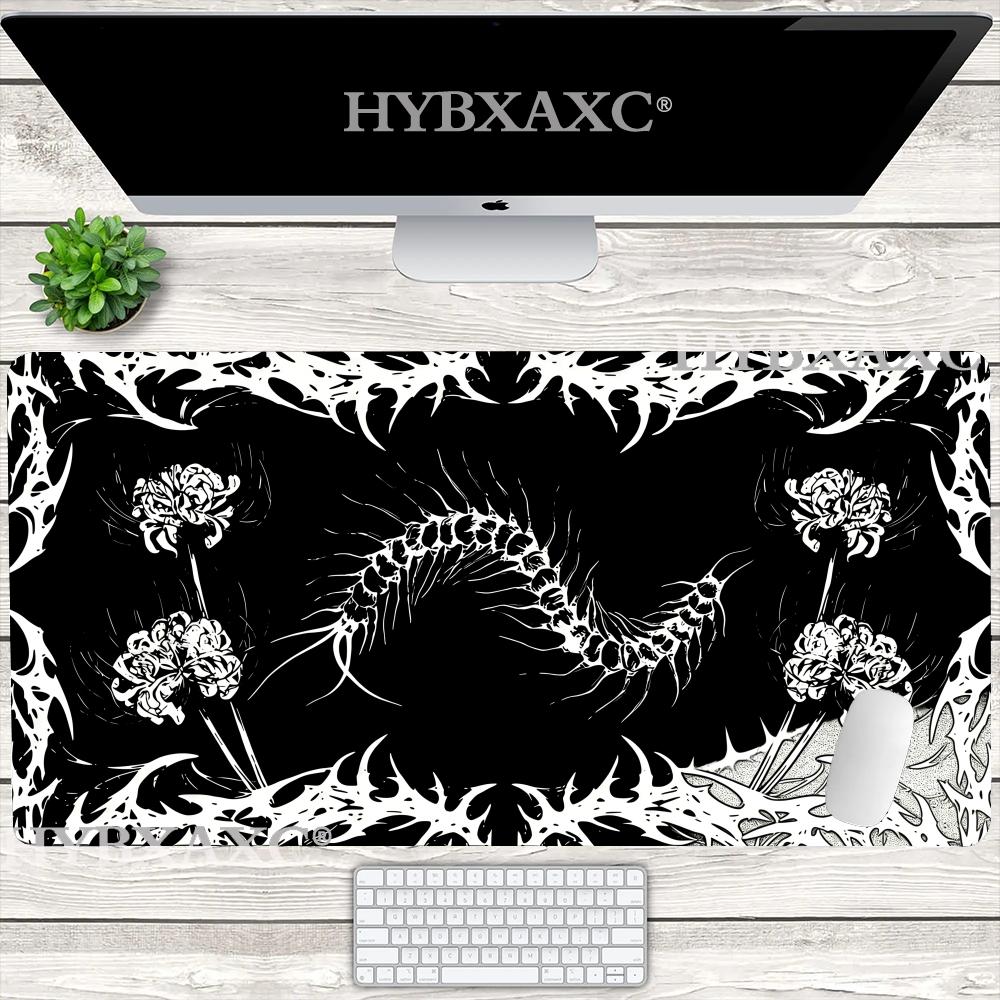 HYBXAXC Готская Сороконожка Коврик для Мыши Большой Игровой Коврик для Стола Цветочный Ужас Дизайн для Эстетичного Геймера и Офисной Установки Weirdcore