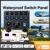 Панель переключателей с 5 клавишами и двойным USB-разъемом 12 В/24 В ВКЛ-ВЫКЛ тумблер для автомобиля, блок предохранителей в линию, автодом