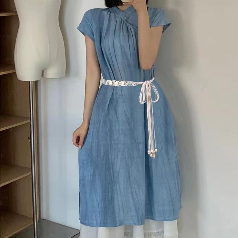 Ethnic Style Hand-woven Belt for Women's Skirt for Women Retro Tassel Thin Waist Chain Dress Waist-hugging Personality Accessories