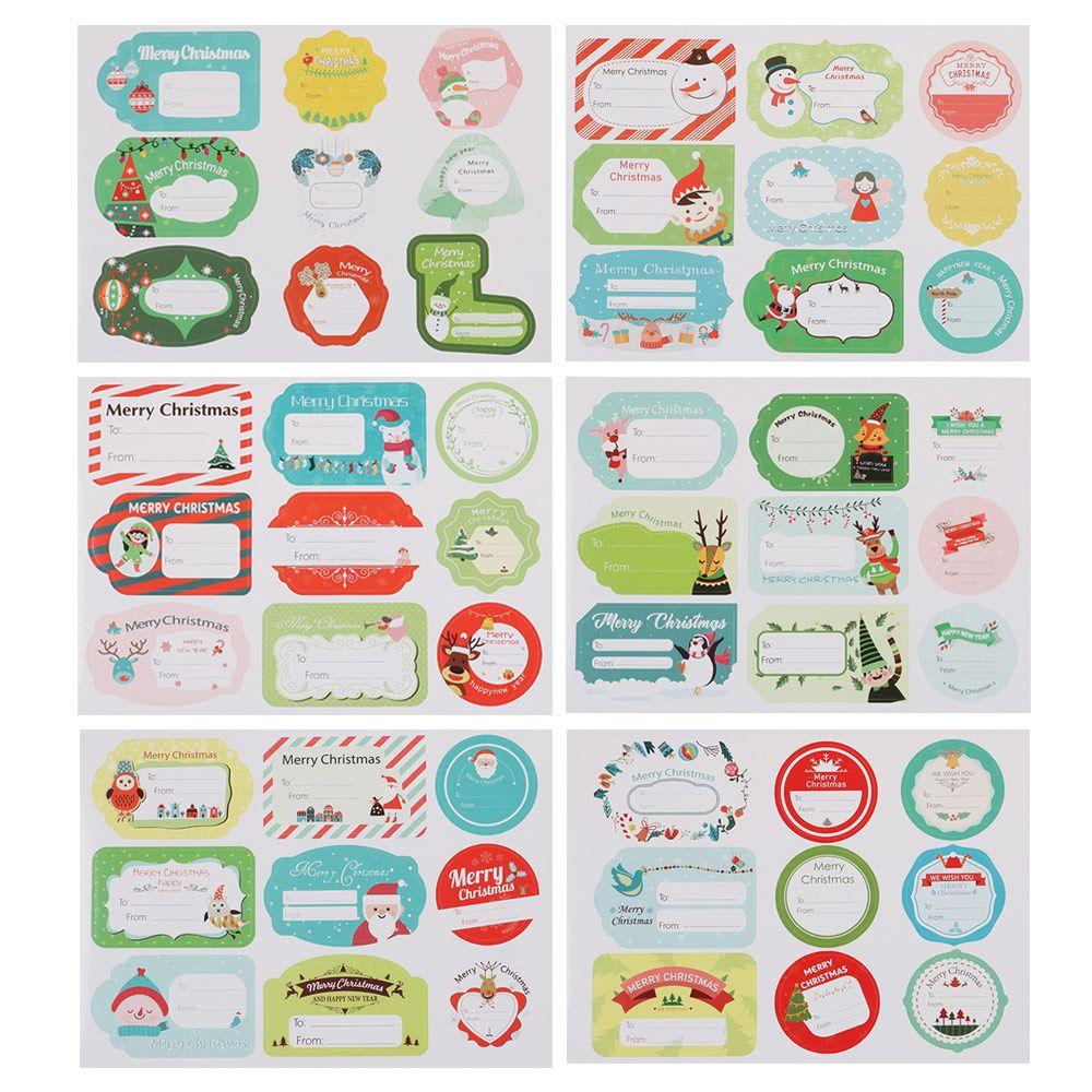 Biscuit Package Cookie Candy Tag Package Label Merry Christmas Xmas Ornament Gift Paper Sticker