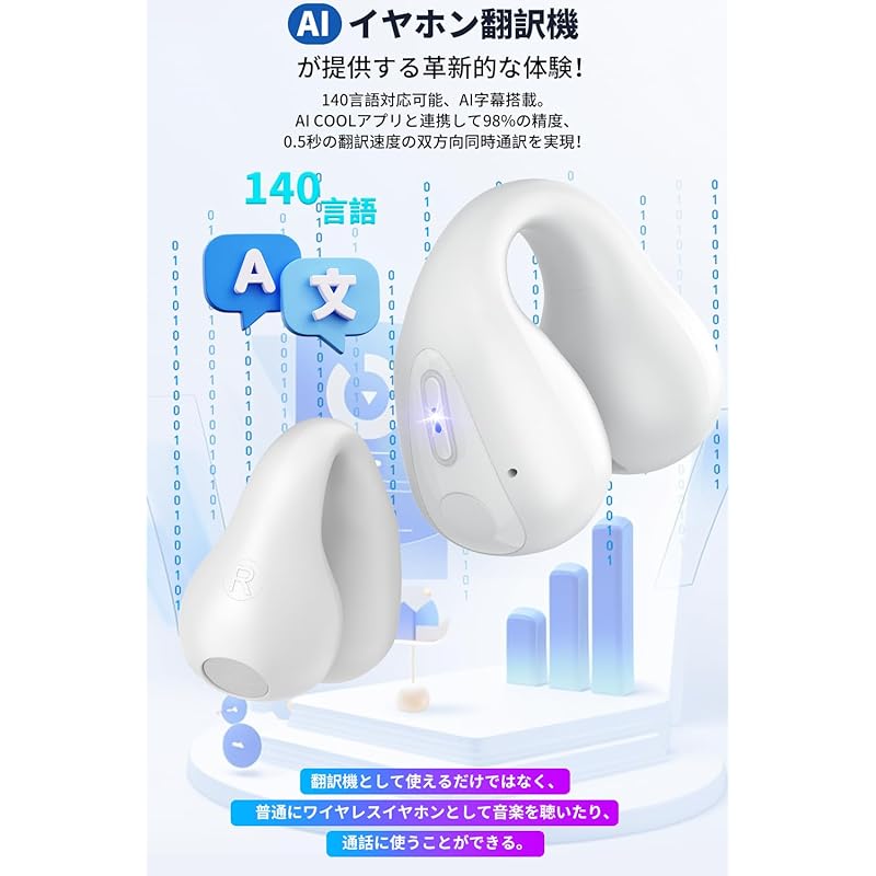 [2025 Последний переводчик-наушник] наушники-манжеты беспроводные наушники Двусторонний синхронный перевод Машина-переводчик высокой точности