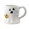 Halloween Ceramic Mug Cute Ghost Pumpkin Cup Reusable Spooky Coffee Cup with Lid Unique Halloween Party Gifts