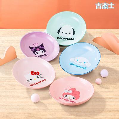 Для Sanrio Аниме Керамическая Тарелка для Закусок Cinnamoroll Kuromi Милый Узор Домашняя Посуда для Ужина Буфета Кухонная Посуда Десертная Тарелка