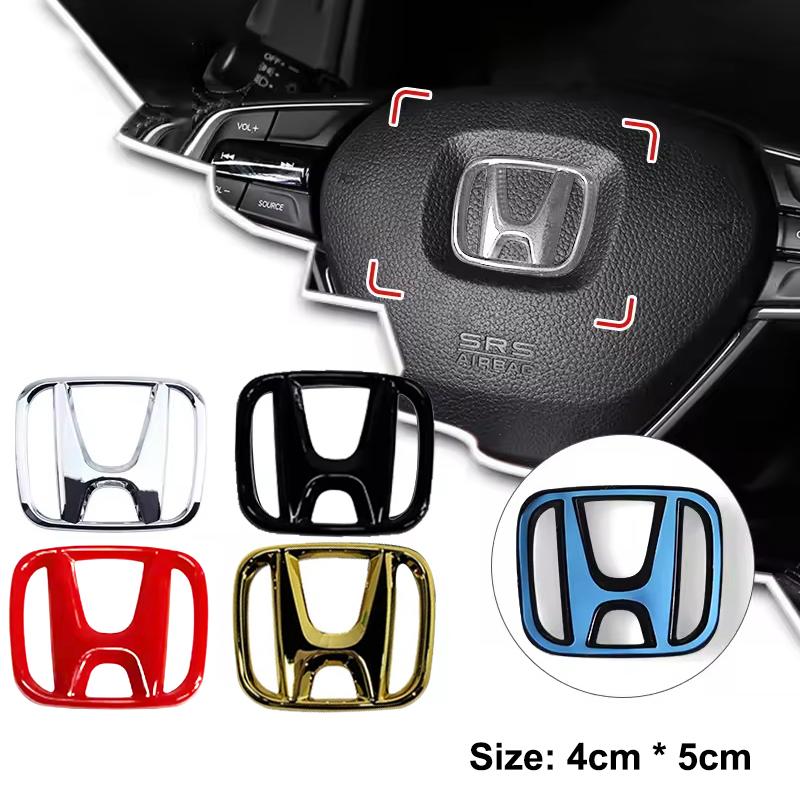WDM2 50x40mm ABS Car Steering Wheel Cover Emblems Stickers for Honda Envix Odyssey City Jazz Fit CRV Civic Accord Insight Jade Vezel