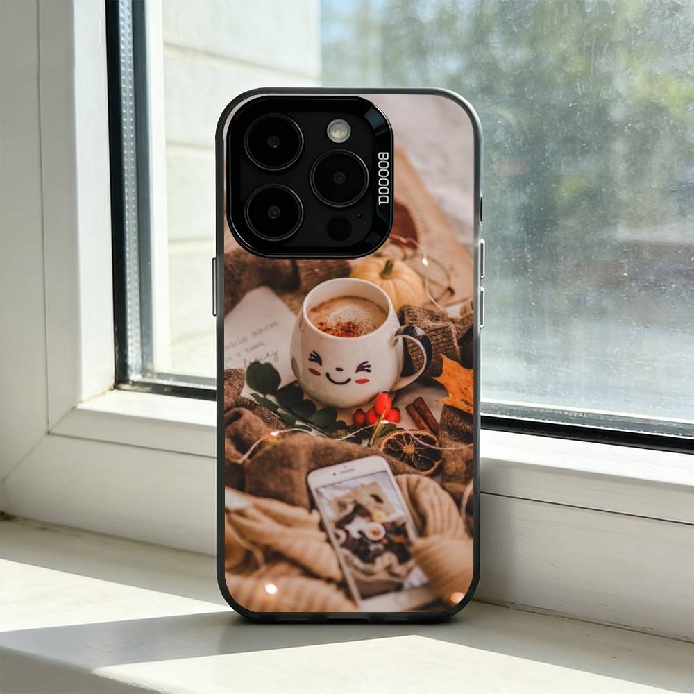Christmas Art winter C-Coffee Phone Case For iPhone 17,16,15,14,13,12,11 Plus,Pro Max,XS,Colorful Silver Phone case Funda Cover