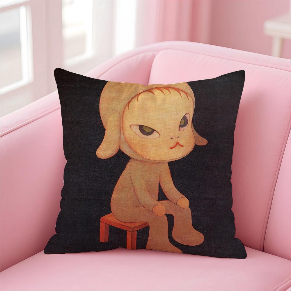 artist cute YYoshitomo NNara Cushion Cover Pillow Case Soft Friendly Fabric Concealed Zipper