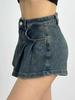 Syvent Denim Culotte Korean Mini Perfect for Product 12F523 Skirt, Style, Stylish, Cute, Casual, A-Line, Length, Women, Number