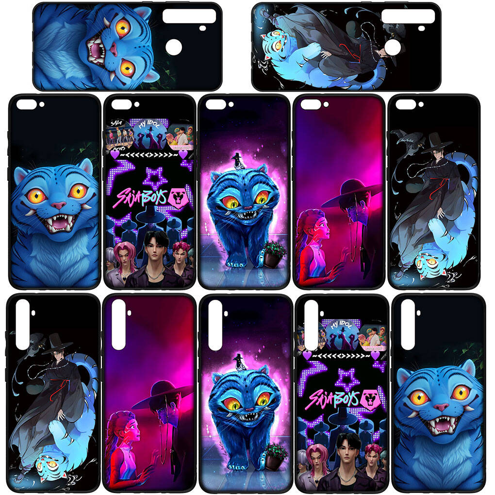 Чехол для телефона iPhone 17 16 15 Plus Huawei P30 P20 Lite Redmi Note 14 12 11 13 Pro Max OPPO A60 A80 A40 A18 Jinu KPop Тигр Демон Аниме Охотники