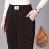 High Waisted Elastic Warm Pants for Women Loose Casual Letter Pocket Straight Leg Pants
