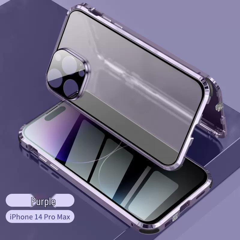 Магнитный чехол-зеркало с защитой от подглядывания для iPhone 13/14/15/16 Pro Max с двусторонней защитой из стекла