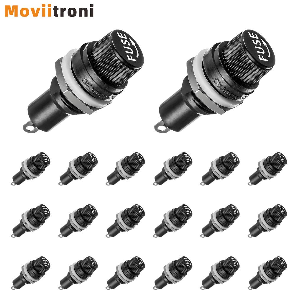 20pcs Panel Mount Fuse Holder 5x20mm Screw Cap Fuse Holders 250VAC/10A 125VAC/15A Fuse Holders1