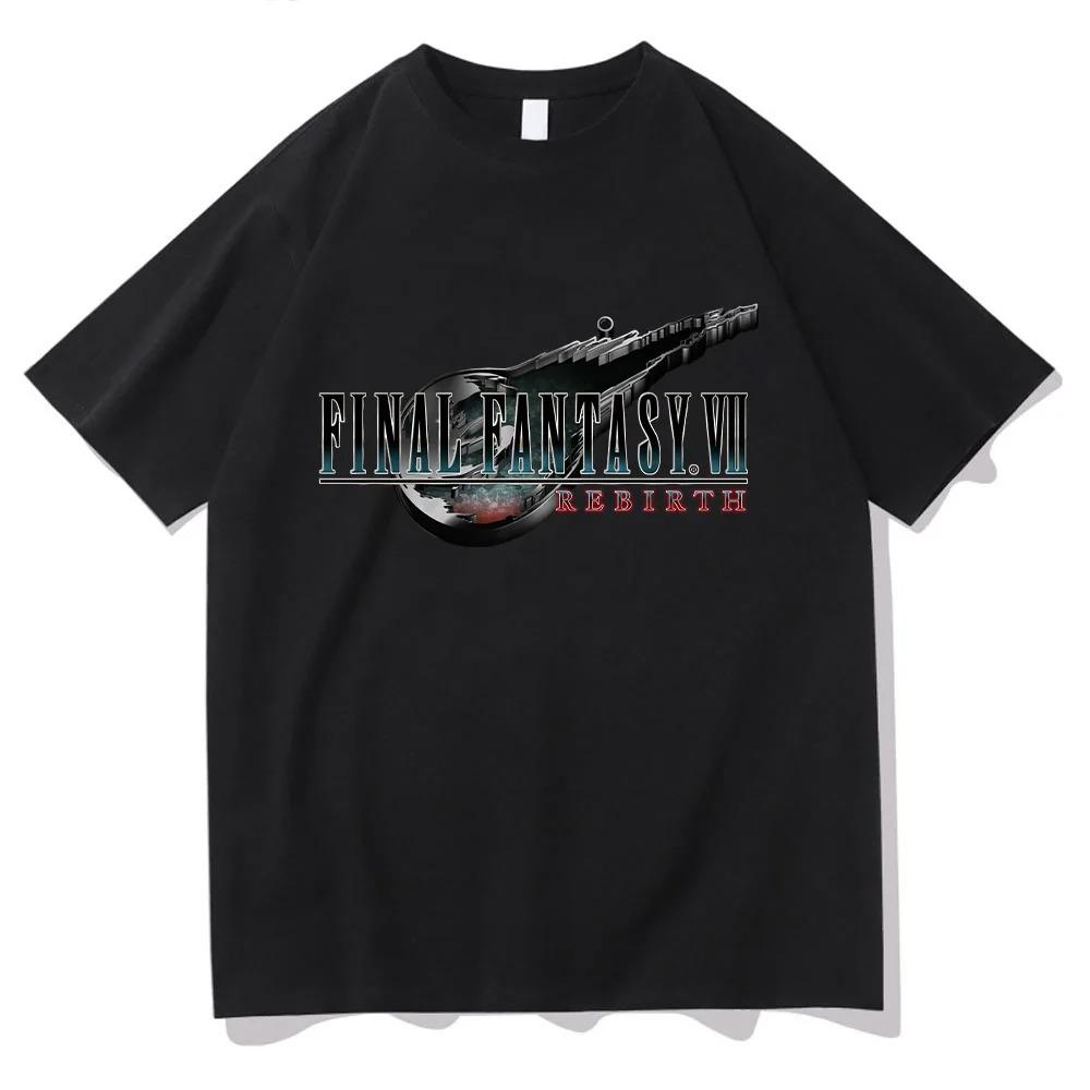 Весна_Лето 2026 Мода Final Fantasy VII Rebirth Игра Ретро Харадзюку Хлопок Короткий Рукав Тысячелетняя Футболка Хип-Хоп Уличная Одежда Оверсайз Футболка