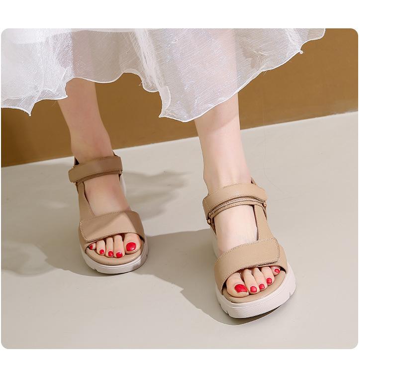 2025 лето новые большие размеры сандалии на платформе Velcro женские сандалии повседневные универсальные сандалии