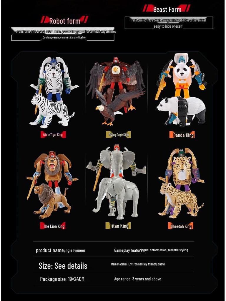 Кэлиле Животное Авангард: Трансформирующиеся Меха Воины Пазл - Лев, Слон, Белый Тигр, Орел, Панда Робот Игрушка.